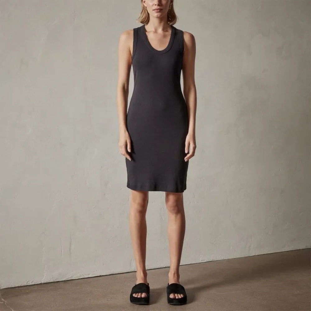 James Perse Dark Grayish black Sleeveless Midi Dress